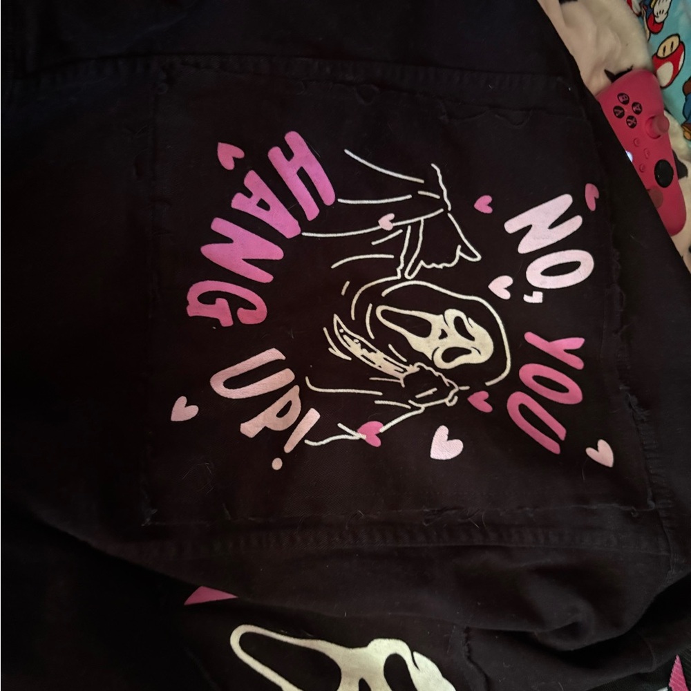 Black Jacket with Pink Graphic Design